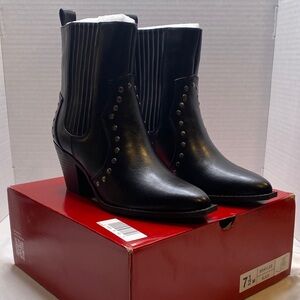 Journee Collection Black Studded Ankle Booties